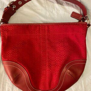 Vintage Coach Soho Signature Hobo Purse Red